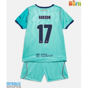 Billiga Barcelona Anthony Gordon #17 Tredjeställ Barn 2026-27 Kortärmad (+ Korta byxor)